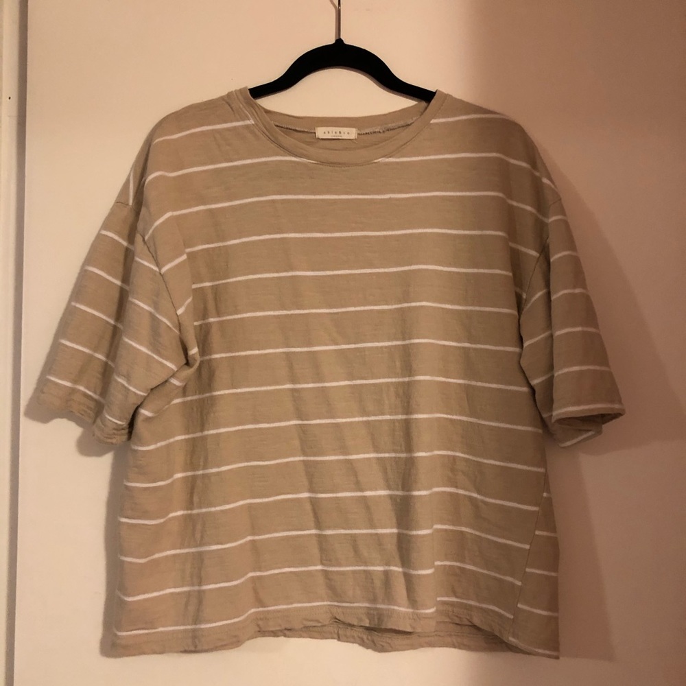 ✨2 FOR $20✨ Korean style boxy striped tshirts